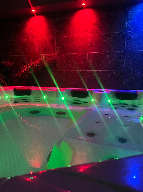 En upplyst bubbelpool